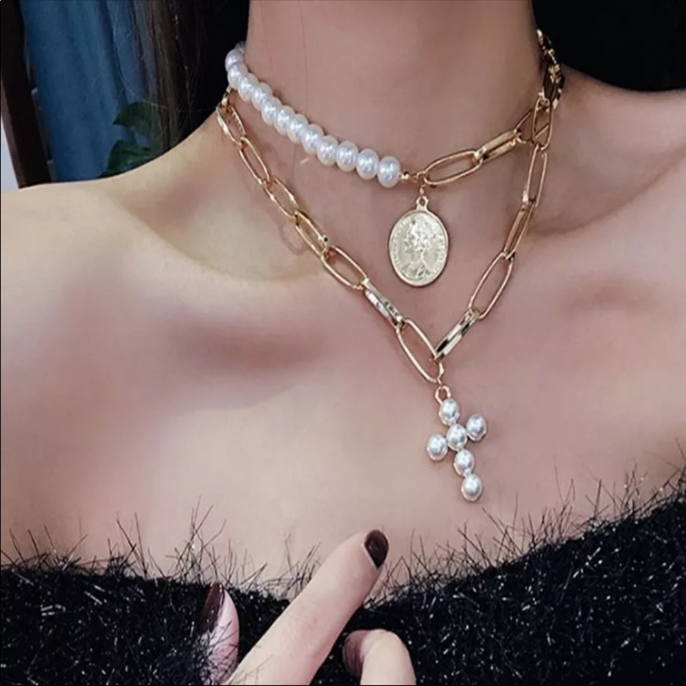 🌟 Fashion Faux Pearl Set of Two Necklaces